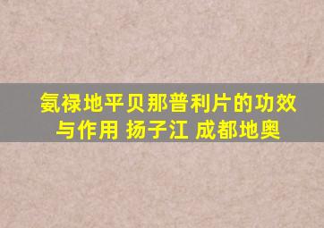 氨禄地平贝那普利片的功效与作用 扬子江 成都地奥